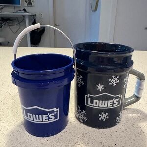 Lowe's Snowflake Mug & Mini Blue Bucket Set